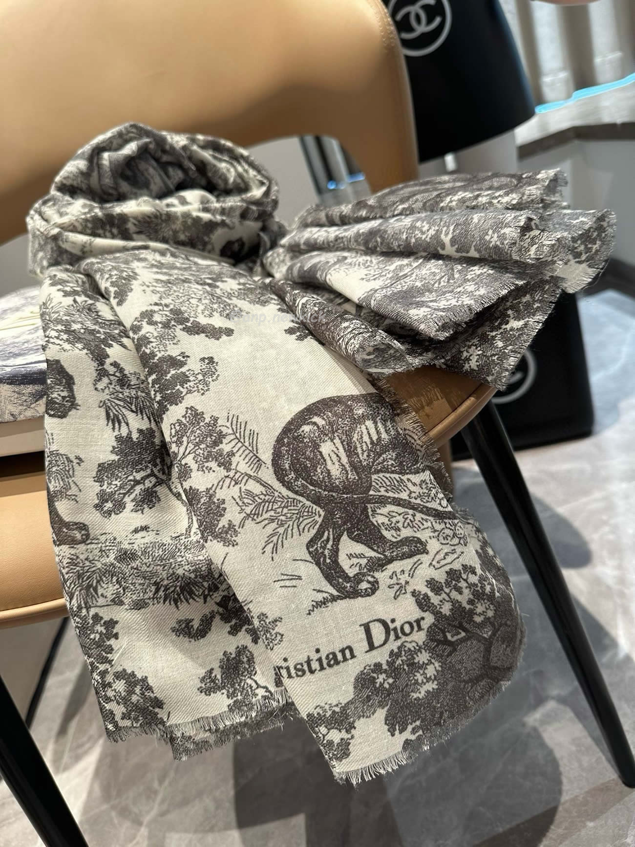 Dior Printed Shawl Cashmere Fabrics Sauvage Ruyi Print 140x180cm (15) - newkick.vip